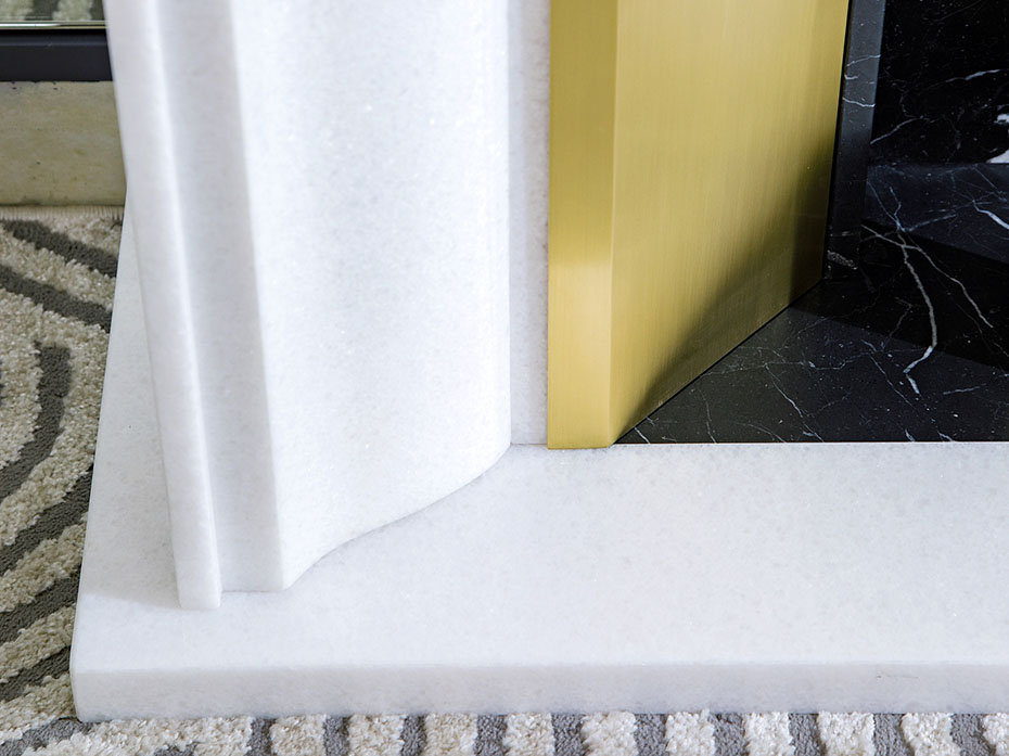 Камин мраморный FURNITEK FG-05001 с латунью