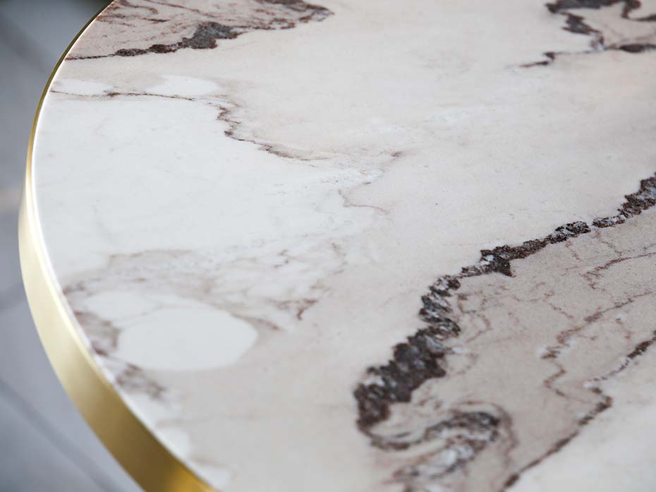 Стол кофейный круглый Furnitek FG-058 столешница из натурального мрамора