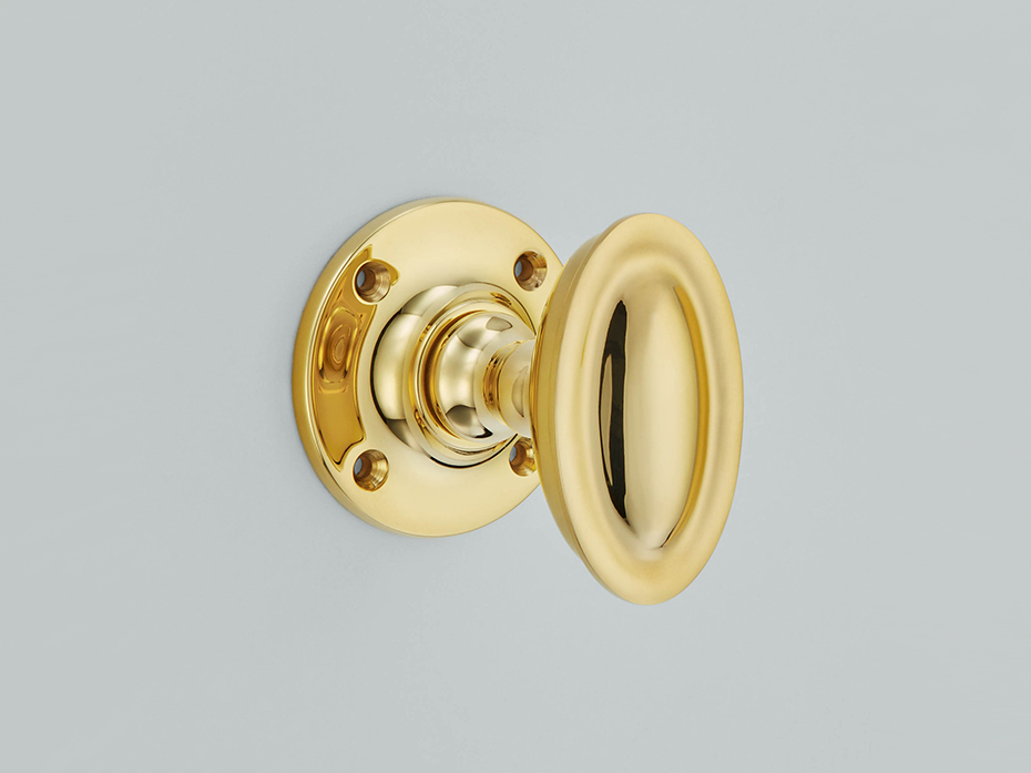 Дверная ручка-кноб на розетке Croft Raised 4190 полированная латунь