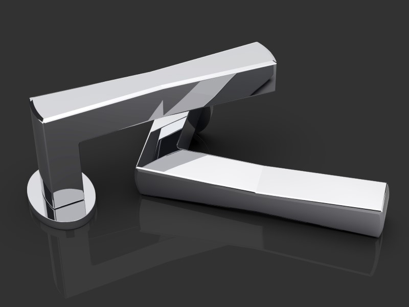 Дверная ручка на розетке Oliver Knights Bow LH полированный хром