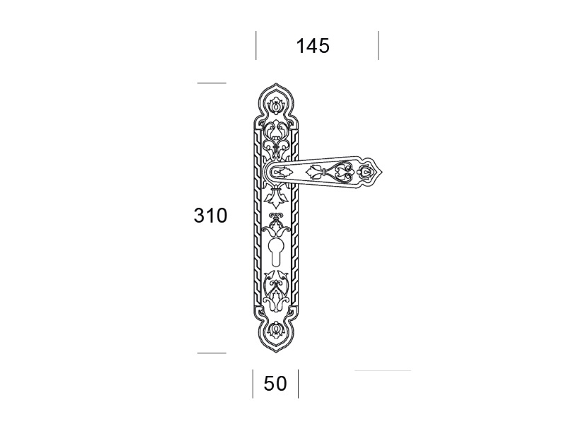 Дверная ручка на планке Salice Paolo DUBAI 3341