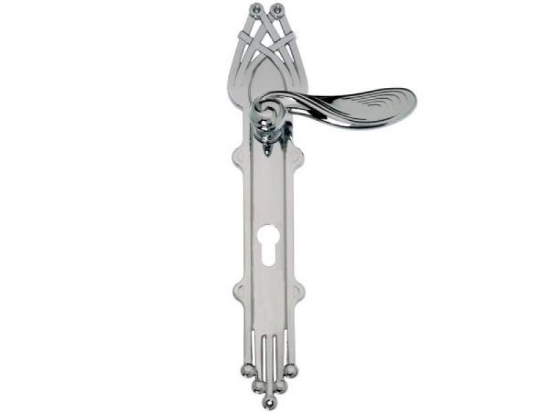 Дверная ручка на планке Enrico Cassina FRANCA C09410 полированный хром