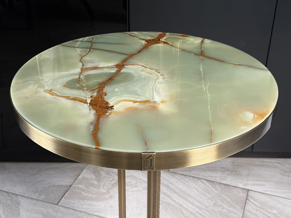 Стол кофейный Ar-Deco FG-077 круглый античная латунь