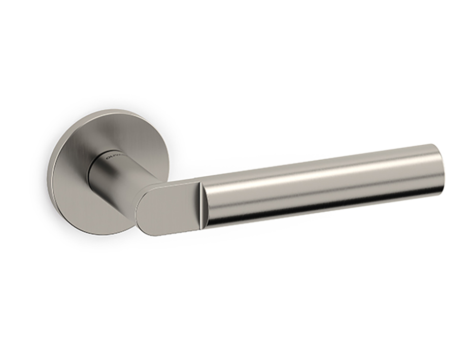 Дверная ручка на круглой розетке Olivari Lipstick IS матовая сталь