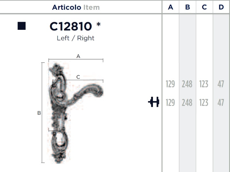 Дверная ручка на планке Enrico Cassina MARIE C12810