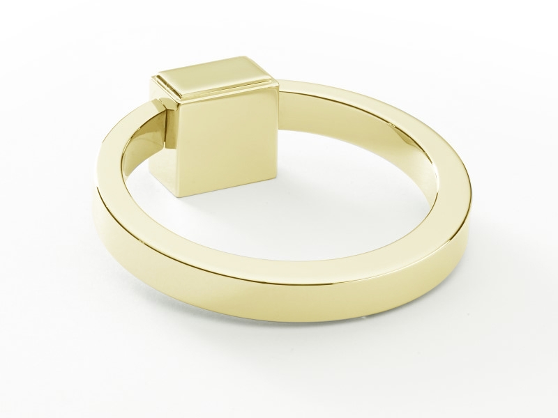 Мебельная ручка-кольцо Armac Martin Oblique полированная латунь