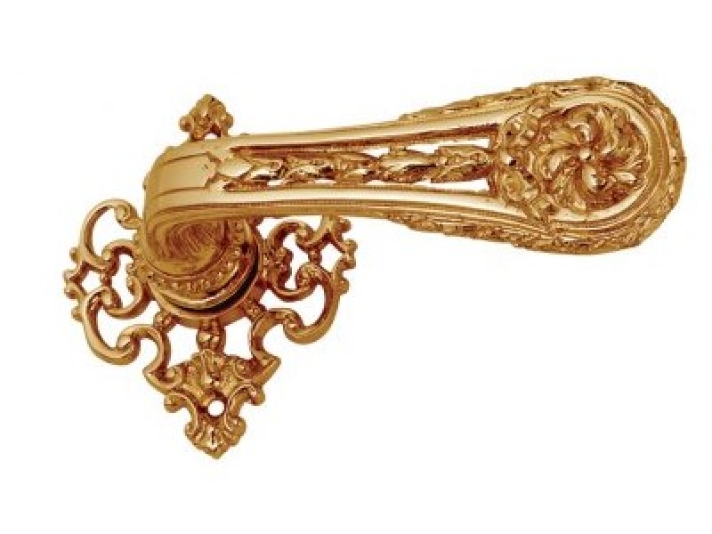 Дверная ручка на розетке Enrico Cassina SOFIA C05115 золото 24к