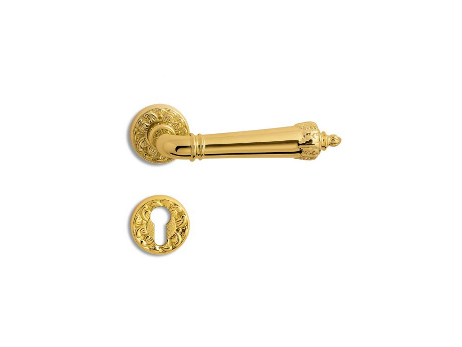 Дверная ручка на розетке Salice Paolo ERICE 3360 D из полированной латуни