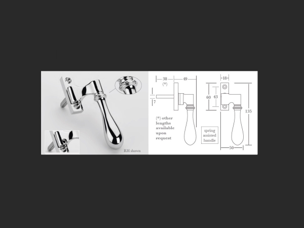 Оконная ручка Frank Allart 0302 полированный хром
