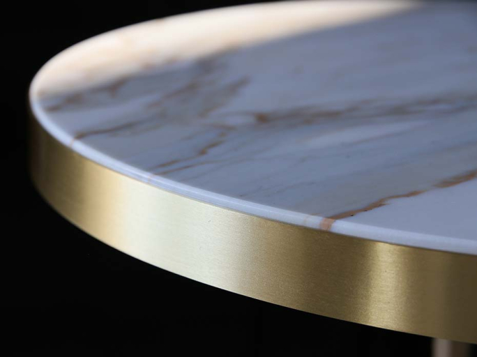 Стол кофейный круглый Furnitek FG-061 цвет столешницы Calacatta Ango