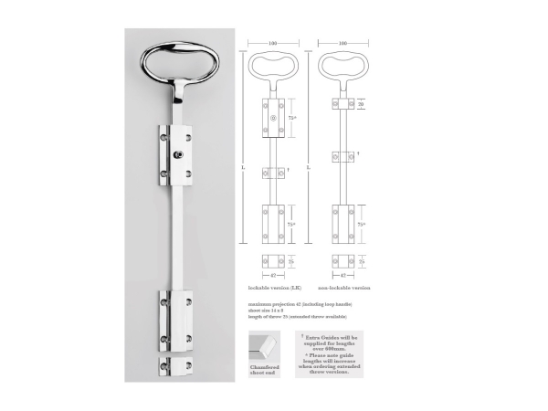 Шпингалет Frank Allart 6487C полированный хром