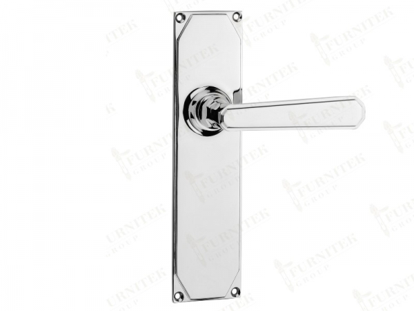 Дверная ручка Frank Allart на планке 9011 полированный хром