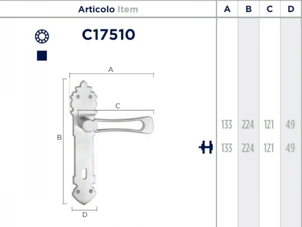 Дверная ручка на планке Enrico Cassina FILOBI C17510