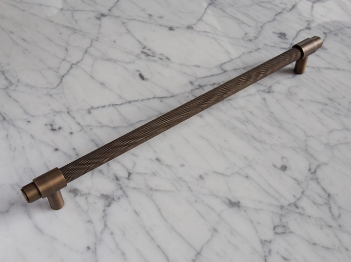 Дверная ручка скоба Oliver Knights Carlos PH II  350 мм античная латунь