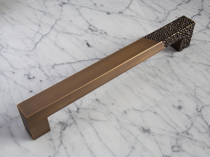 Дверная ручка скоба Oliver Knights Drake PH II 450 мм античная латунь