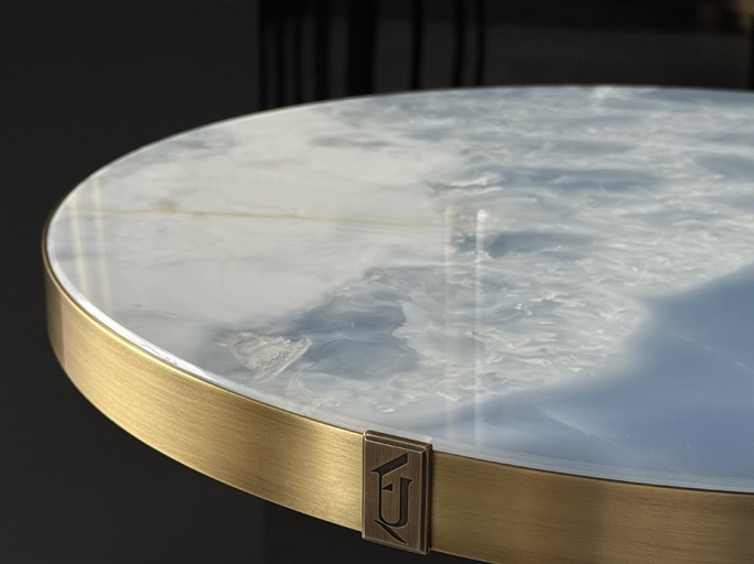 Стол кофейный FURNTEK Ar-Deco FG-205 круглый античная латунь