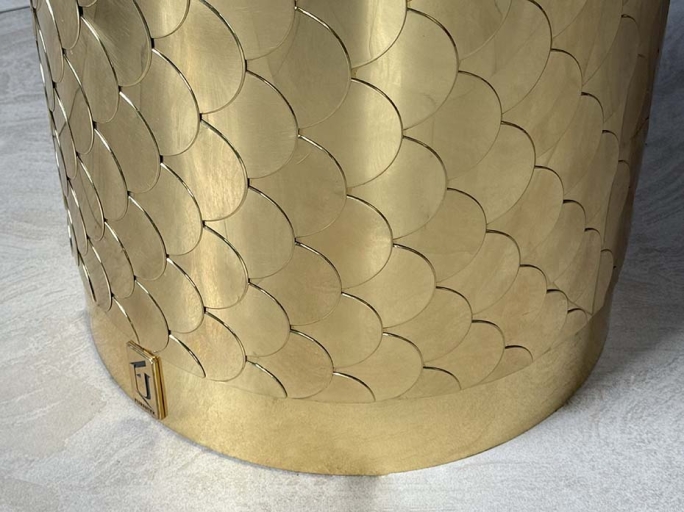 Стол обеденный круглый Ar-Deco FG-079 полированная латунь