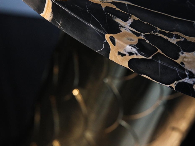 Стол кофейный Ar-Deco FG-064 круглый полированная латунь