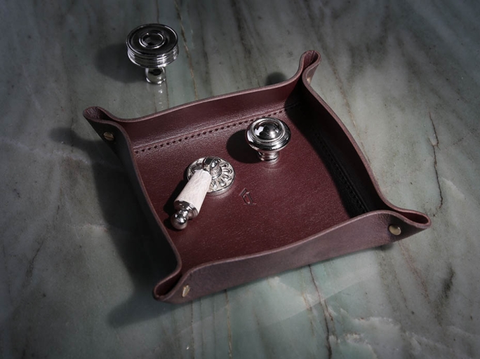 Монетница из натуральной кожи FG-115002 цвет красное дерево