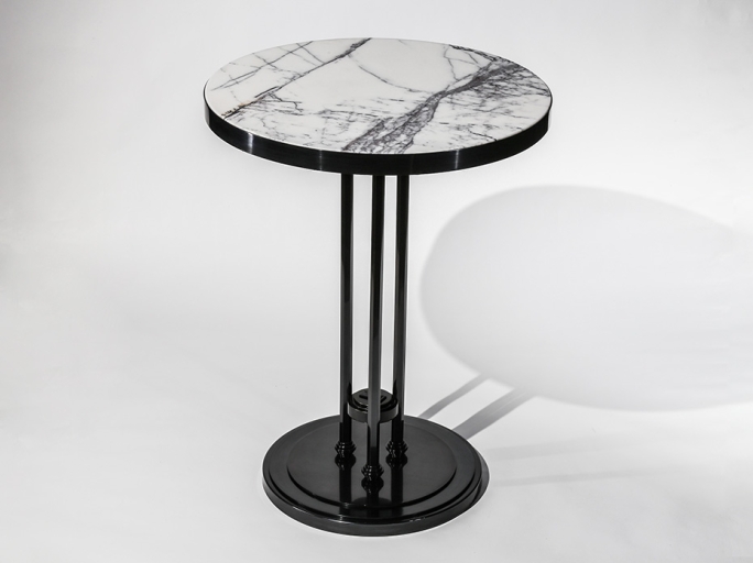 Стол кофейный Ar-Deco FG-067 круглый чернёная латунь с полировкой