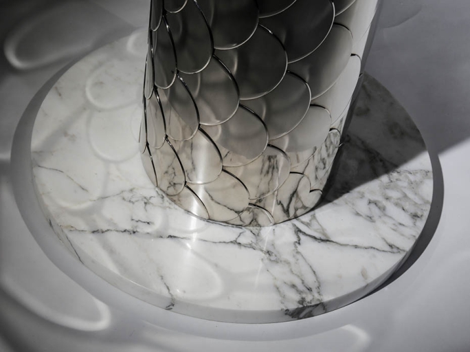 Стол кофейный Ar-Deco FG-068 круглый полированный никель