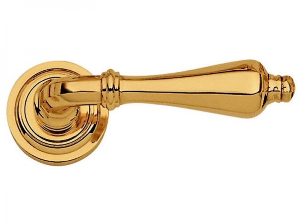 Дверная ручка на розетке Enrico Cassina LINA C09911 золото 24к