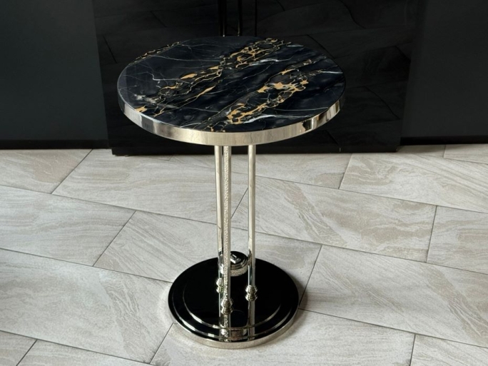 Стол кофейный Ar-Deco FG-075 круглый полированный никель