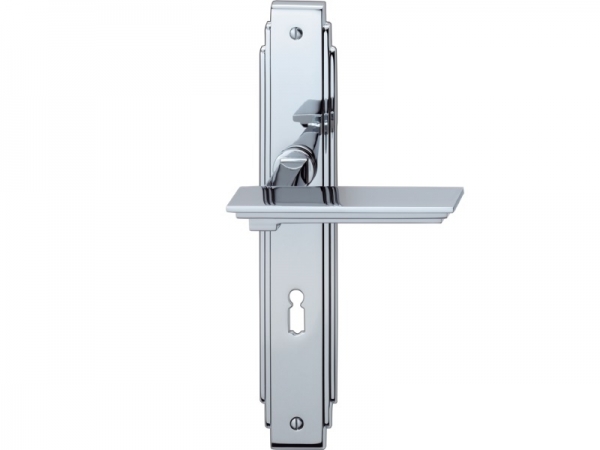 Дверная ручка на планке P.Bisschop 1885/8002 полированный хром