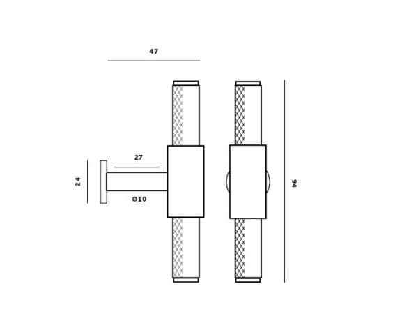 Т образная ручка Buster & Punch UK-TB-H-ST хром