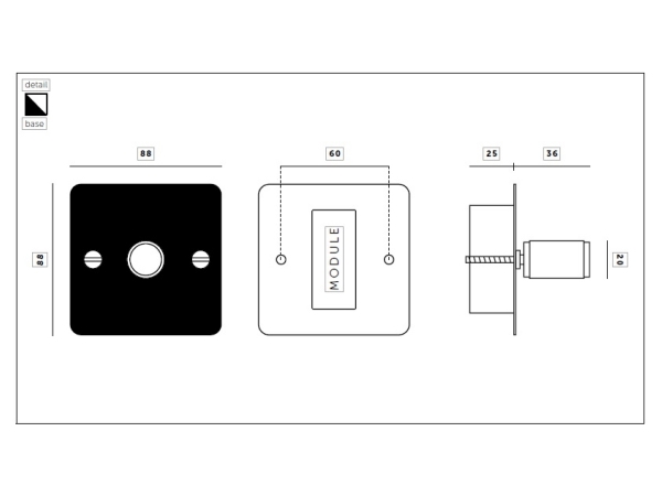 Диммер Buster & Punch одинарный UK-DI-CO-1G-ST-BR-A сталь каленая 