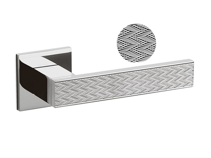 Дверная ручка на круглой розетке Olivari Diana Chevron CR полированный хром