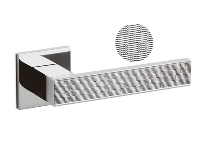 Дверная ручка на круглой розетке Olivari Diana Damier CR полированный хром